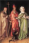 Saints Catherine, Hubert and Quirinus with a Donor by Stefan Lochner